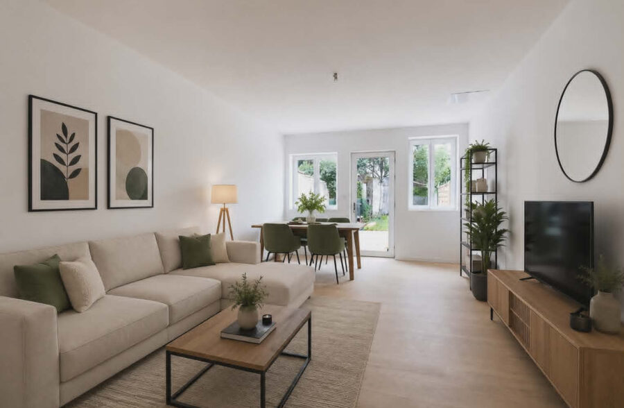 Maison de ville entierement rénovée avec 3 chambres et jardin