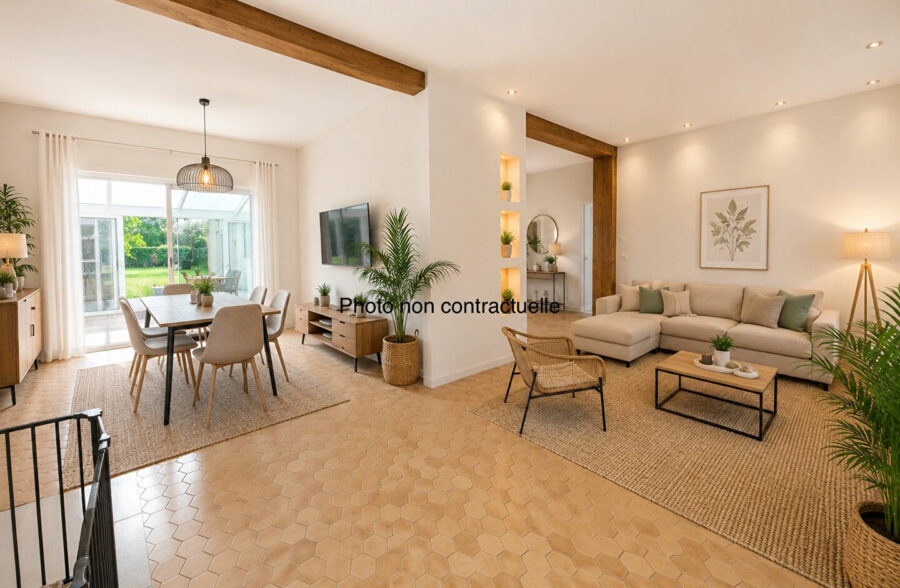 Maison individuelle 3 chambres, jardin et garage