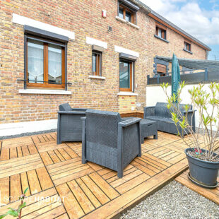 Maison semi-individuelle 3 chambres avec jardin, garage et sous-sol complet