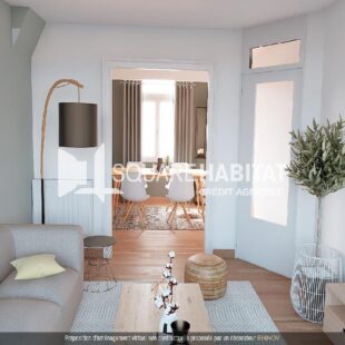 LILLE FIVES – MAISON 4 CHAMBRES RENOVEE ENTIEREMENT – DEUX SALLES DE BAINS – COUR