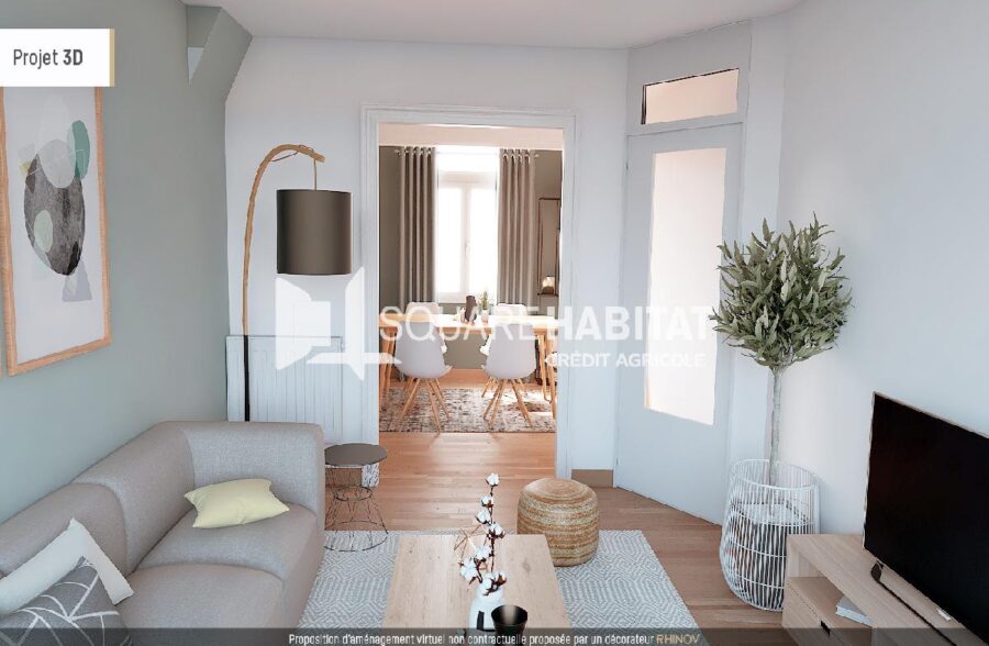 LILLE FIVES – MAISON 4 CHAMBRES RENOVEE ENTIEREMENT – DEUX SALLES DE BAINS – COUR