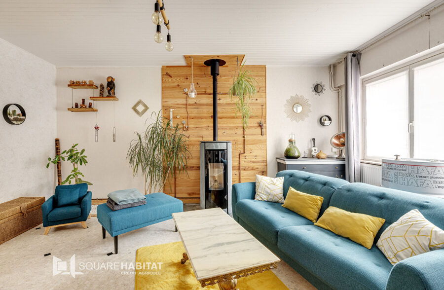 Maison lumineuse 3 chambres et bureau, jardin, garage 50m²