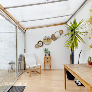 Maison lumineuse 3 chambres et bureau, jardin, garage 50m²