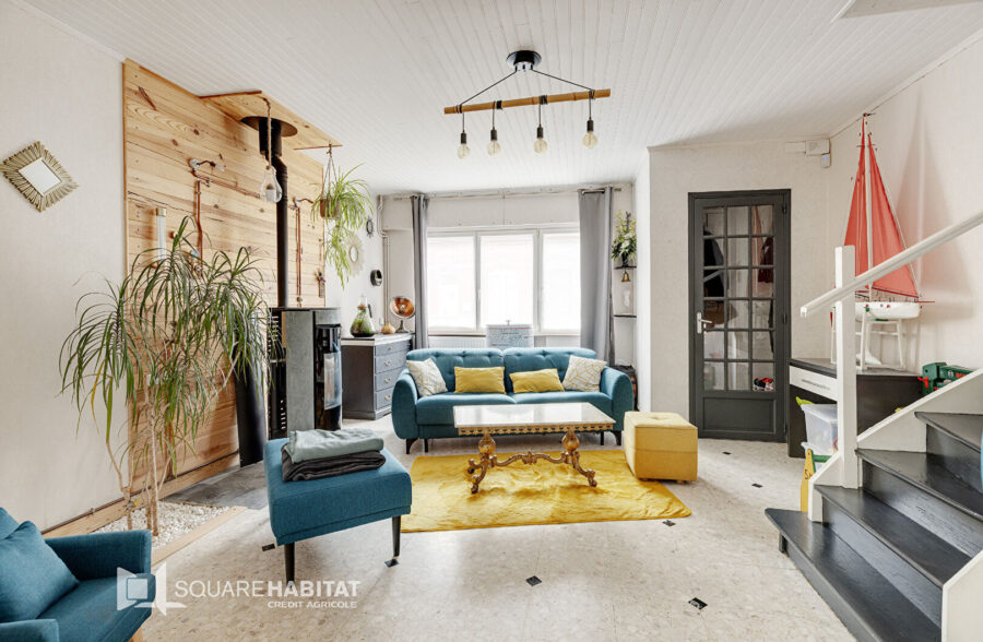 Maison lumineuse 3 chambres et bureau, jardin, garage 50m²