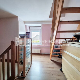 Maison avec jardin, garage 2 voitures + 2 places de parking privatives, 3 chambres.