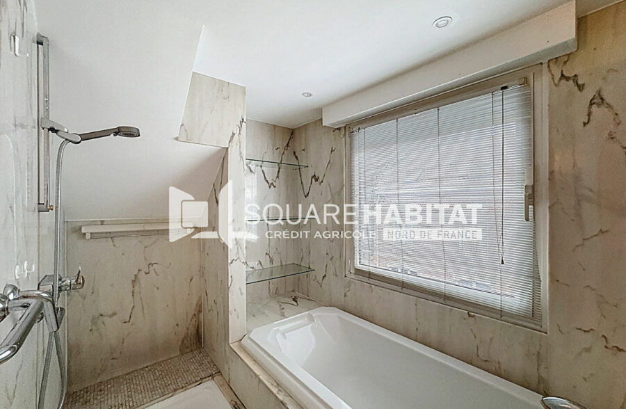 CHARMANT APPARTEMENT T3 AVEC CHEMINÉE ET VERANDA – RONCHIN – GRANDE TERRASSE – GARAGE EN SOUS SOL – CAVE