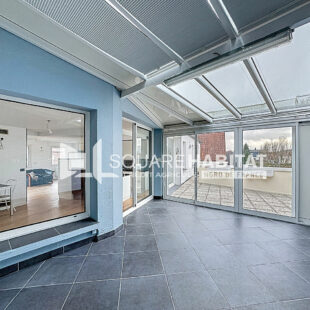 CHARMANT APPARTEMENT T3 AVEC CHEMINÉE ET VERANDA – RONCHIN – GRANDE TERRASSE – GARAGE EN SOUS SOL – CAVE